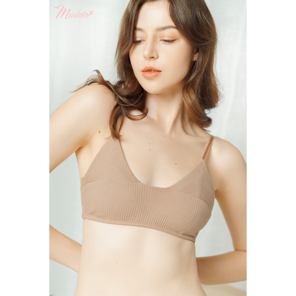 Bộ Quần Áo Lót Nữ Bralette Haboob Trơn Mút Mỏng Không Gọng (Mustoto MA33) | BigBuy360 - bigbuy360.vn
