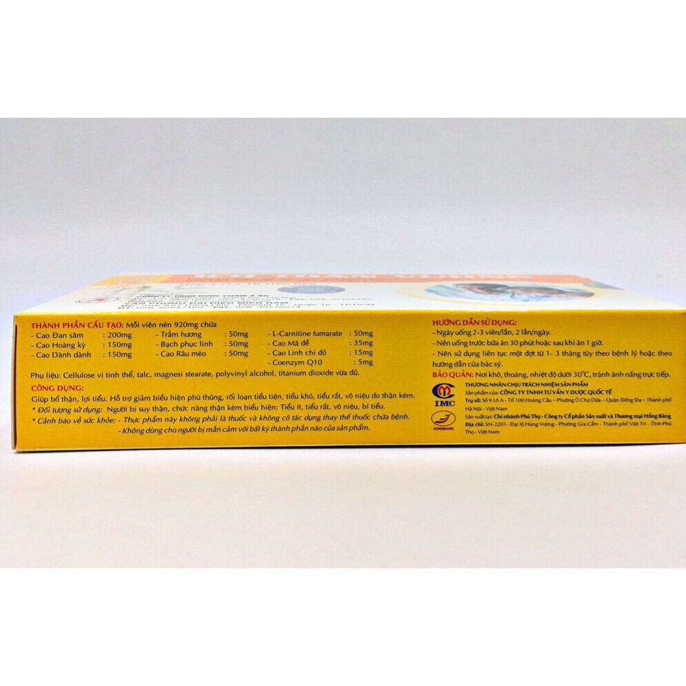 Ích Thận Vương - Hỗ trợ Cải thiện chức năng thận, Kiểm soát biến chứng Suy Thận, Bảo vệ Thận (Hộp 30 viên) [Chính Hãng]