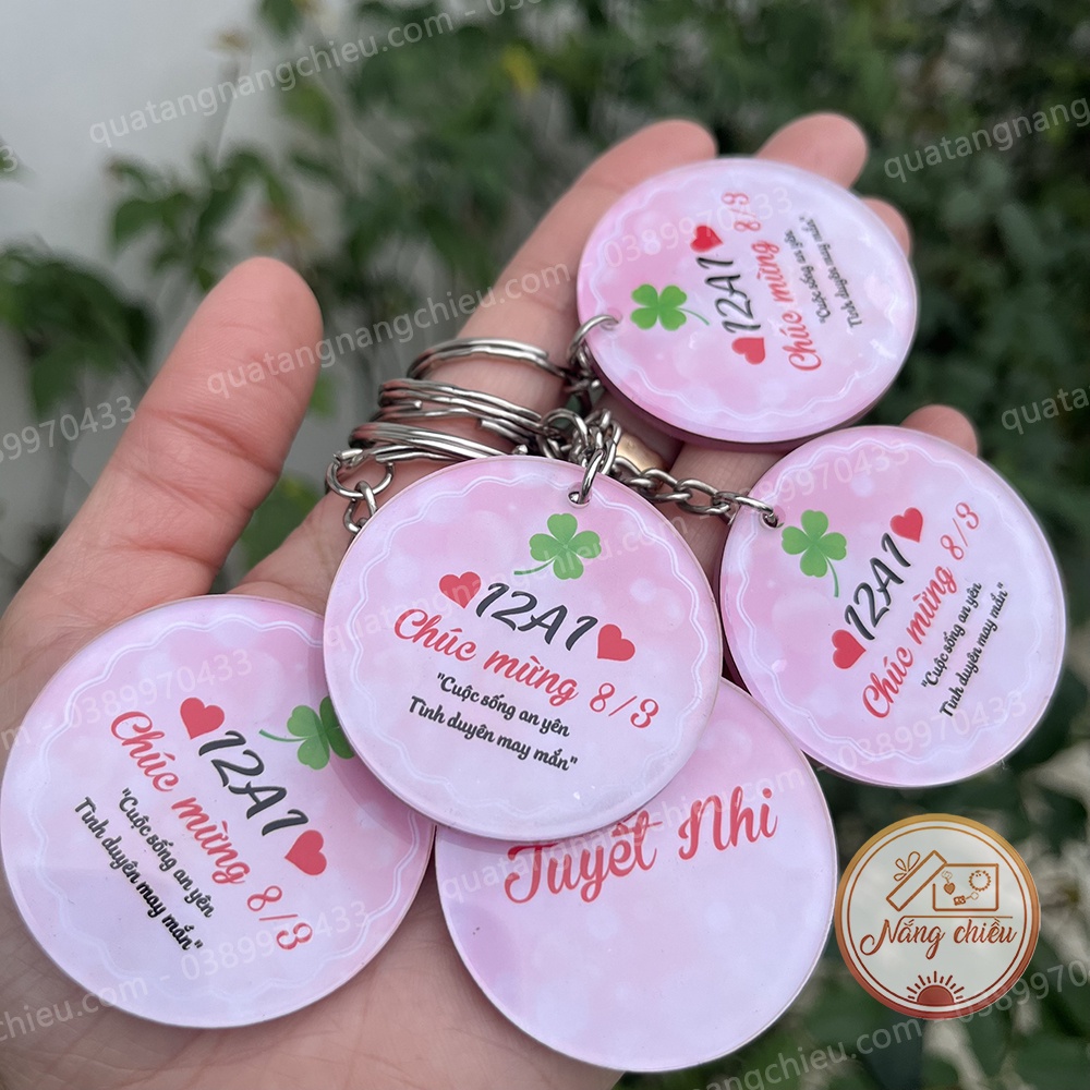 Móc khóa mika in hình 2 mặt-  thiết kế theo yêu cầu- phụ kiện balo- túi xách