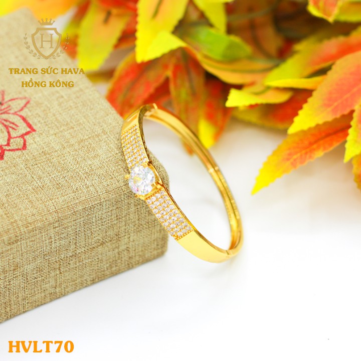 Lắc Tay, Vòng Tay Nữ Titan Xi Mạ Vàng Non 24k Cao Cấp - Trang Sức Hava Hong Kong - HVLT70