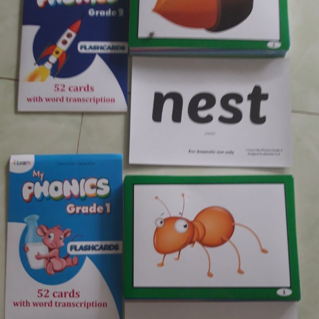 Flashcard my phonics 1-2 giá 300k 2bộ loại đẹp hàng thiết kế khổ A5 in 2mặt 1mặt tranh và 1mặt từ giấy dầy dặn cứng cap