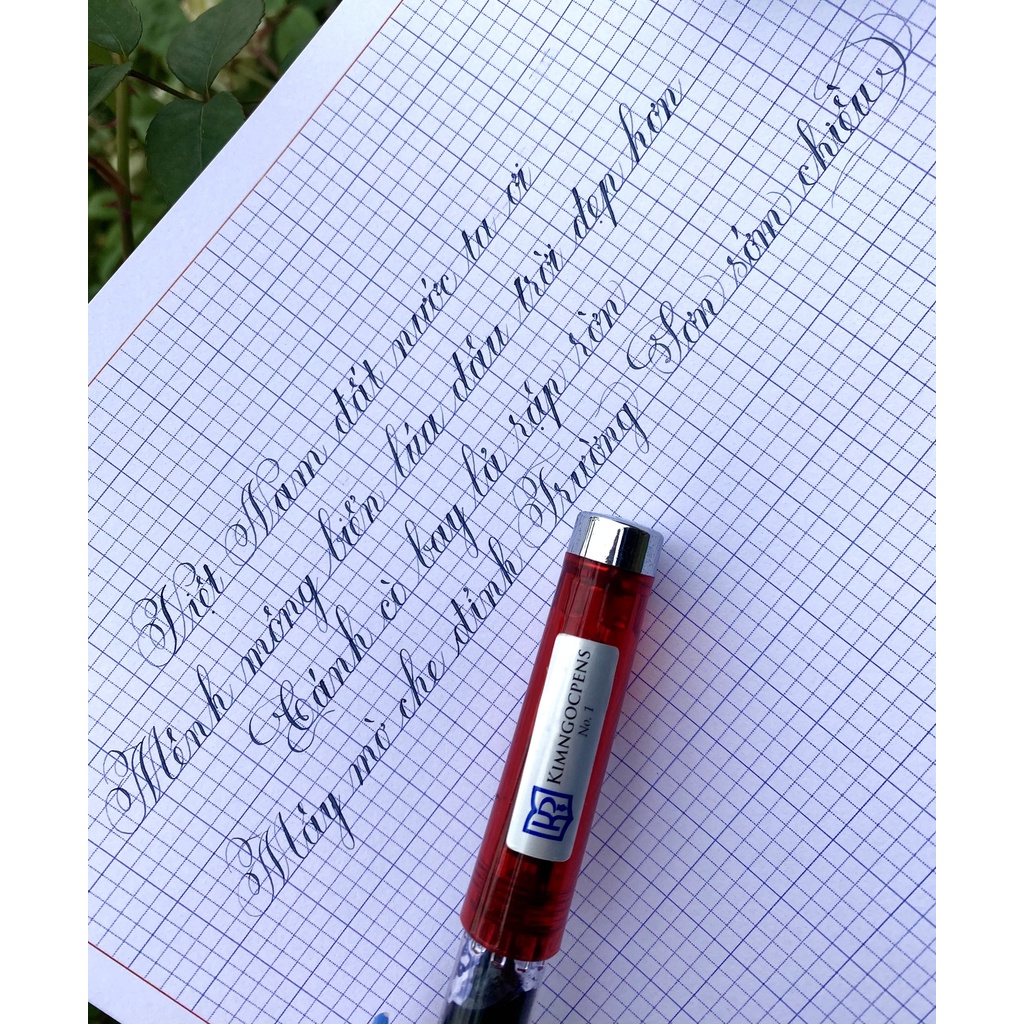 Bút máy Kimngocpens No1F ngòi lá tre bút máy luyện chữ đẹp nét thanh nét đậm viết calligraphy bút mực bút cho học sinh
