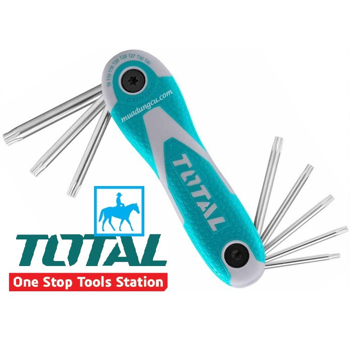 TOTAL Bộ 8 Lục Giác Xếp Đầu Sao Đầu Bông Torx Key THT1061846 HHK14083