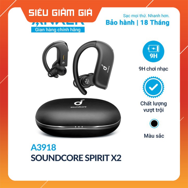 Tai nghe bluetooth 5.0 TWS SOUNDCORE (by ANKER) Spirit X2 - A3918