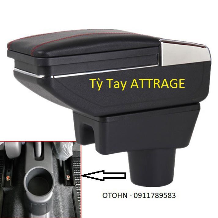 Hộp Tỳ Tay Attrage 2019 - 2021 có cổng USB lắp đặt dễ dàng