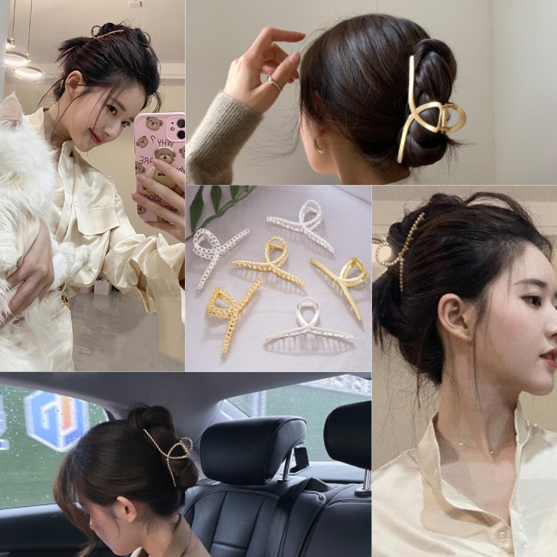 Kẹp tóc kim loại cỡ lớn thời trang phong cách cho nữ