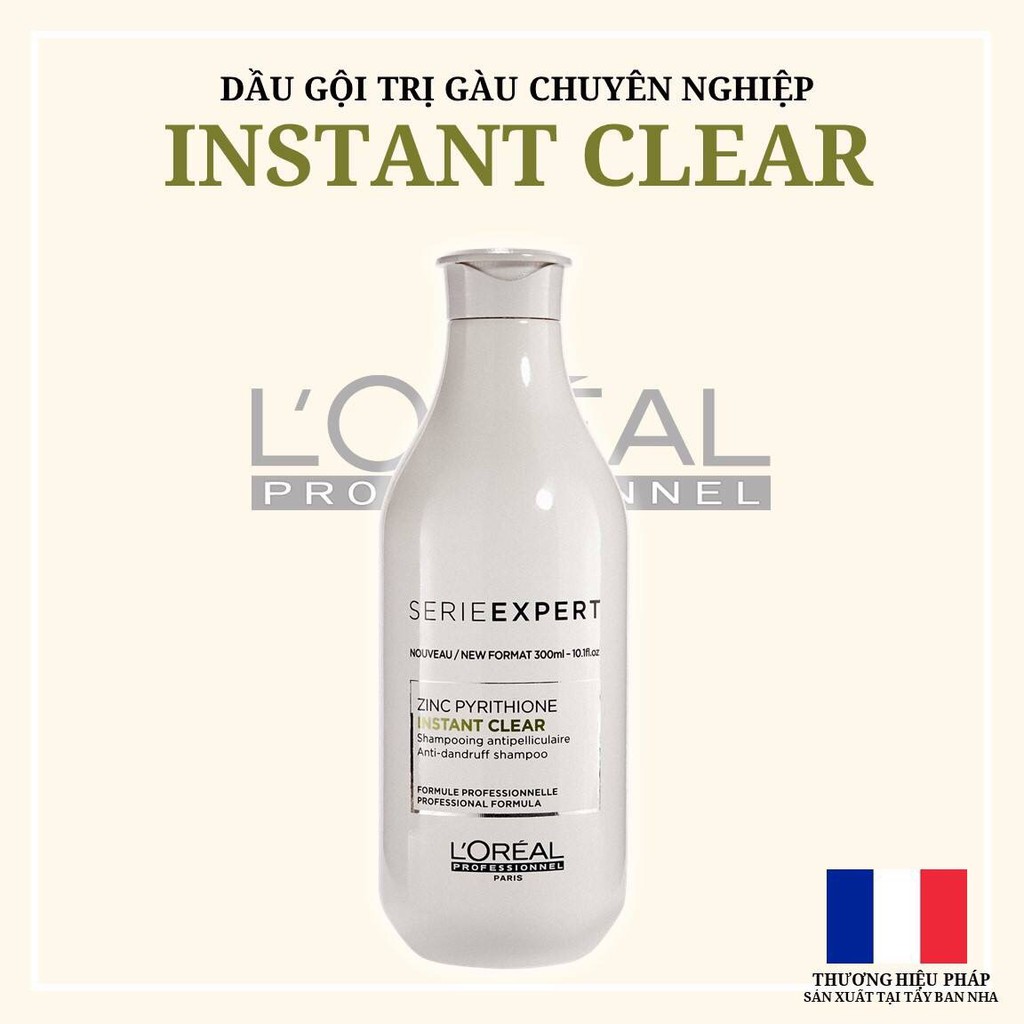 (Chính hãng giá sỉ) Dầu Gội Trị Gàu Loreal Instant Clear Pure Shampoo 300ML