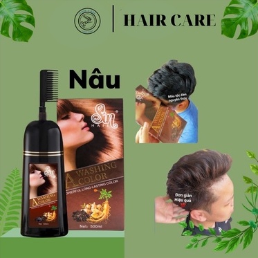 Dầu gội phủ bạc SIN HAIR Nhật Bản màu đen, thành phần nhân sâm tự nhiên giúp đen tóc, nâu tóc từ lần gội đầu tiên.