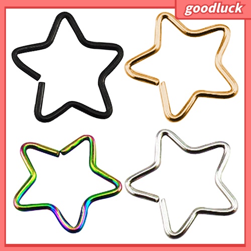 Khuyên Xỏ Mũi Hình Ngôi Sao Năm Cánh Và Trái Tim Bằng Thép Không Gỉ