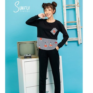 Bộ quần áo thu đông mặc nhà Sunfly Trendy mã ST8096