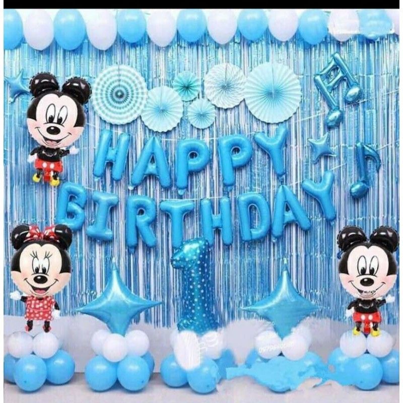 SET BÓNG SINH NHẬT CHUỘT MICKEY BÉ TRAI.