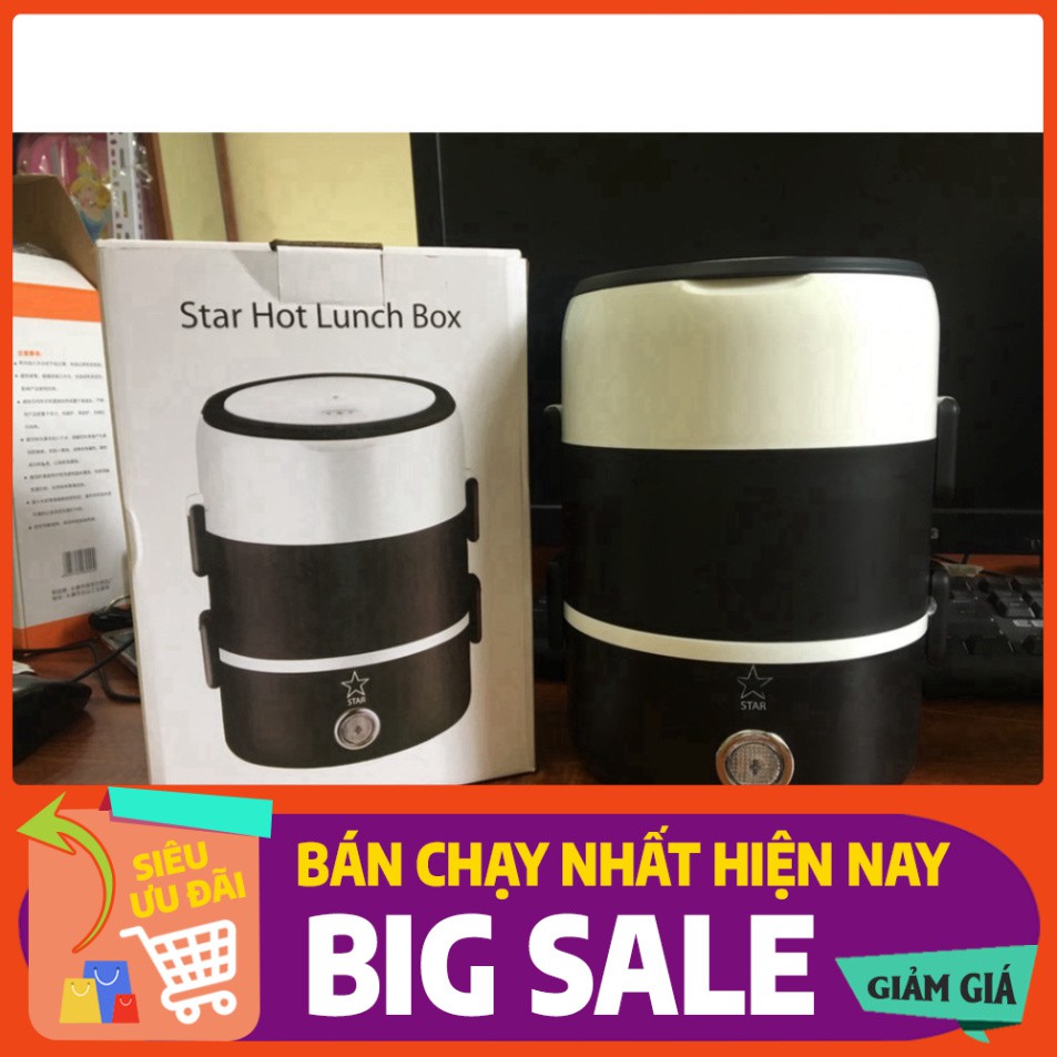 [XẢ KHO] Hộp Cơm Giữ Nhiệt 3 Tầng Hâm Nóng Thức Ăn Cắm Điện Bằng Inox Star Hot Lunch Box