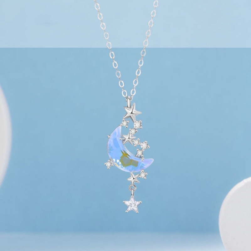 Moon Falling Galaxy Vòng cổ Thiết kế độc đáo Thời trang Đơn giản Cá tính Vòng cổ Nữ