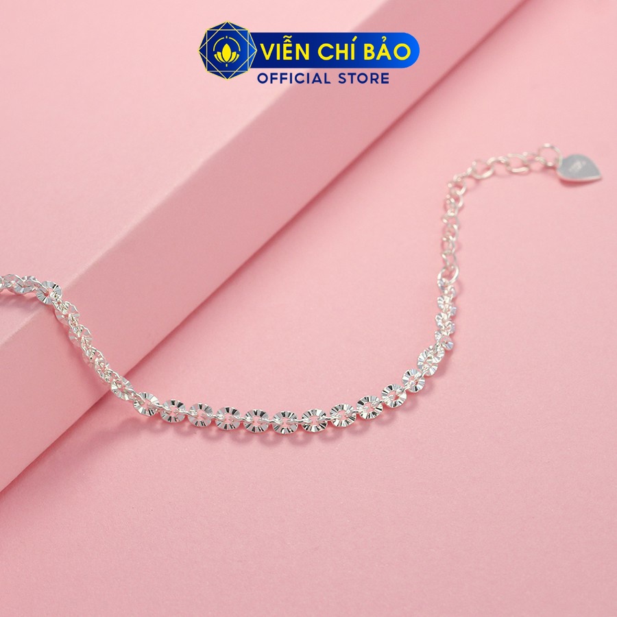 Lắc tay bạc nữ hoa phay chất liệu bạc 925 thời trang phụ kiện trang sức nữ thương hiệu Viễn Chí Bảo L400186x