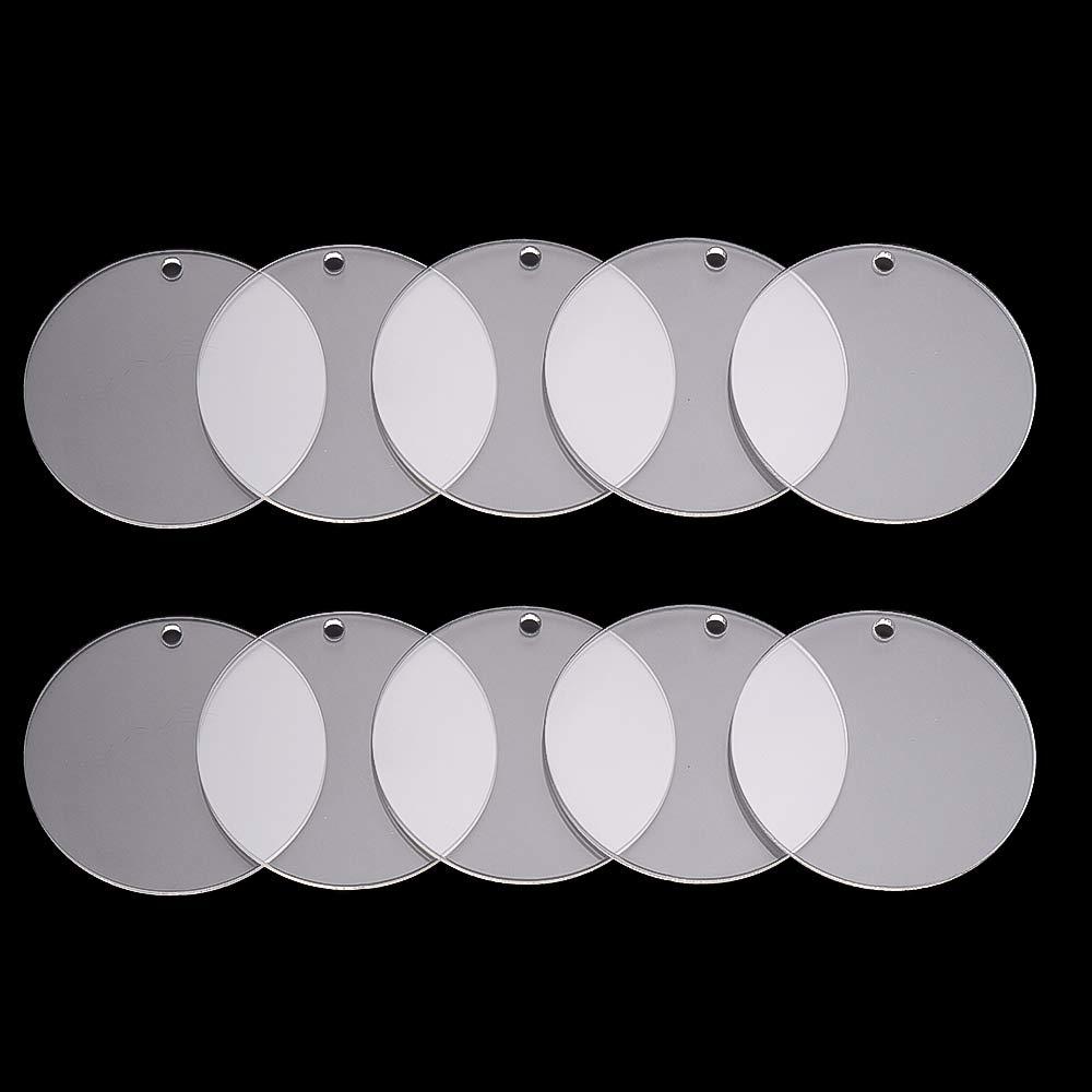 Đĩa Trống Tròn 2 Inch Bằng Acrylic Trơn Làm Móc Khóa / Trang Sức Thủ Công