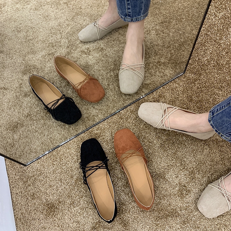 Giày Búp Bê, Giày Bệt Nữ Mũi Vuông, Giày Đế Bằng Ulzzang Thời Trang | BigBuy360 - bigbuy360.vn