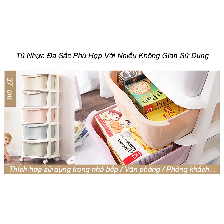 [FREESHIP 70K Đơn 300K] Tủ nhựa VIỆT NHẬT 5 tầng có bánh xe