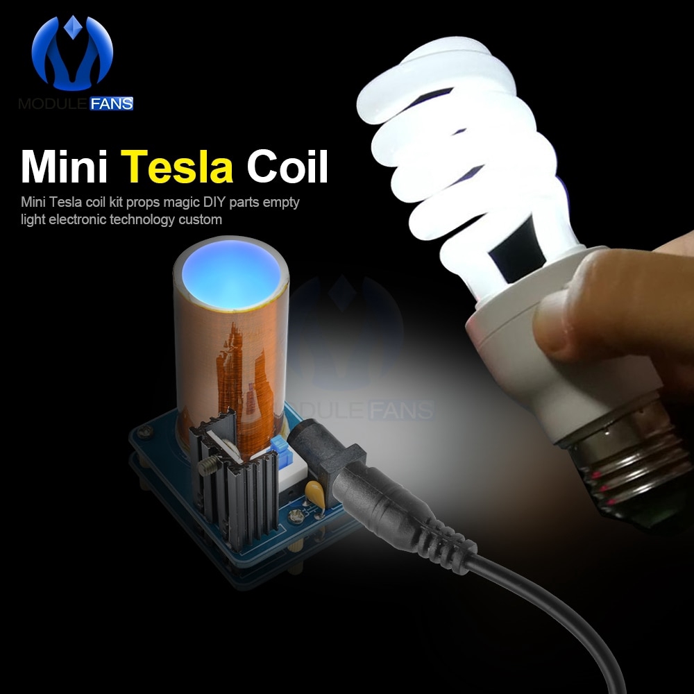 BD243 Mini Tesla Coil Kit Magic Props DIY Parts Empty Lights Technology Diy Electronics BD243C