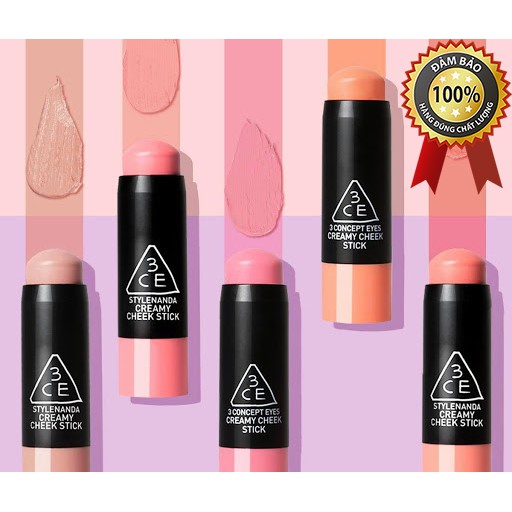 [Mã 154FMCGSALE giảm 8% đơn 500K] MÁ HỒNG DẠNG THỎI [3CE] CREAMY CHEEK STICK