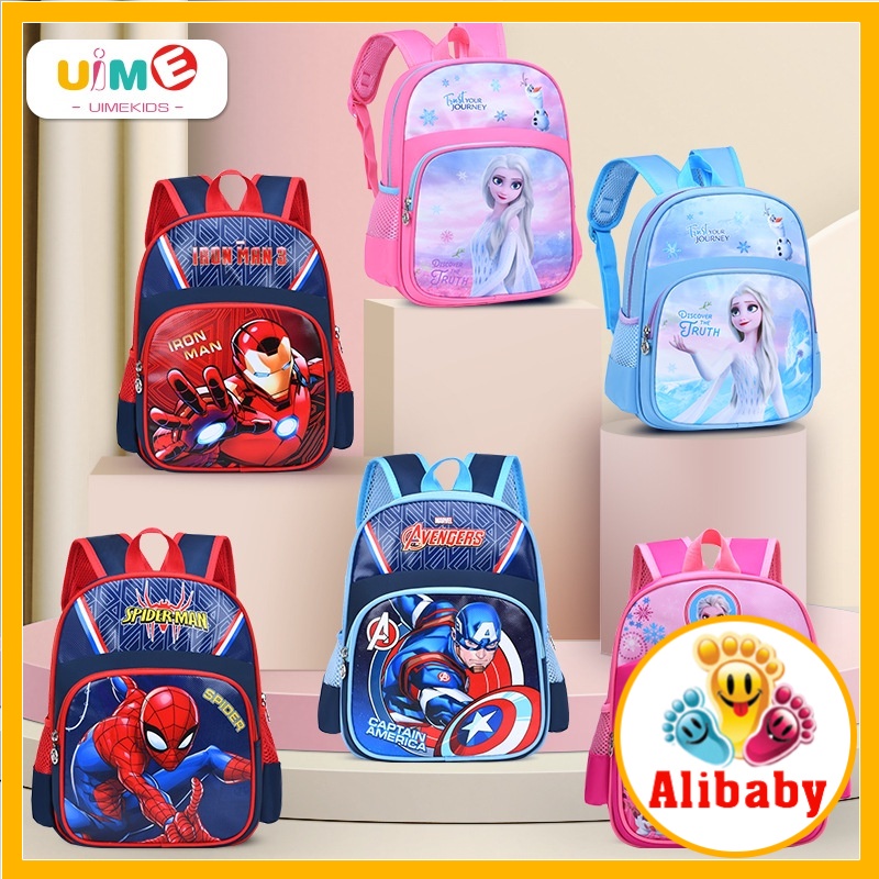 Ba lô mẫu giáo cho bé trai và gái từ 2 đến 5 tuổi in hình cô bé siêu quậy elsa siêu nhân TE48
