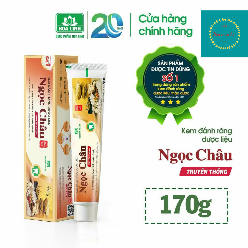 [CHÍNH HÃNG] Kem đánh răng  truyền thống NGỌC CHÂU 170g / 100gr