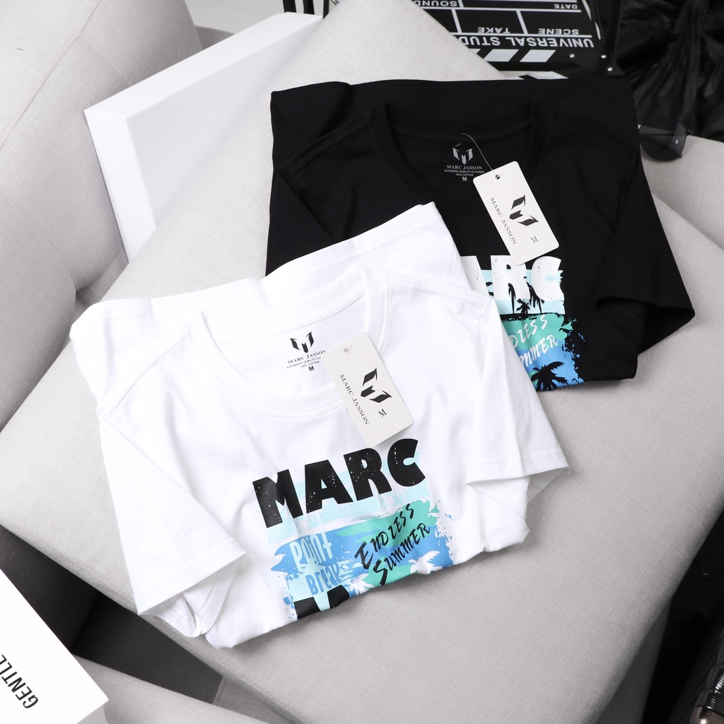 Áo thun nam cổ tròn MARC SUMMER, vải cotton co giãn,dày dặn, form regular fit THE BASIC