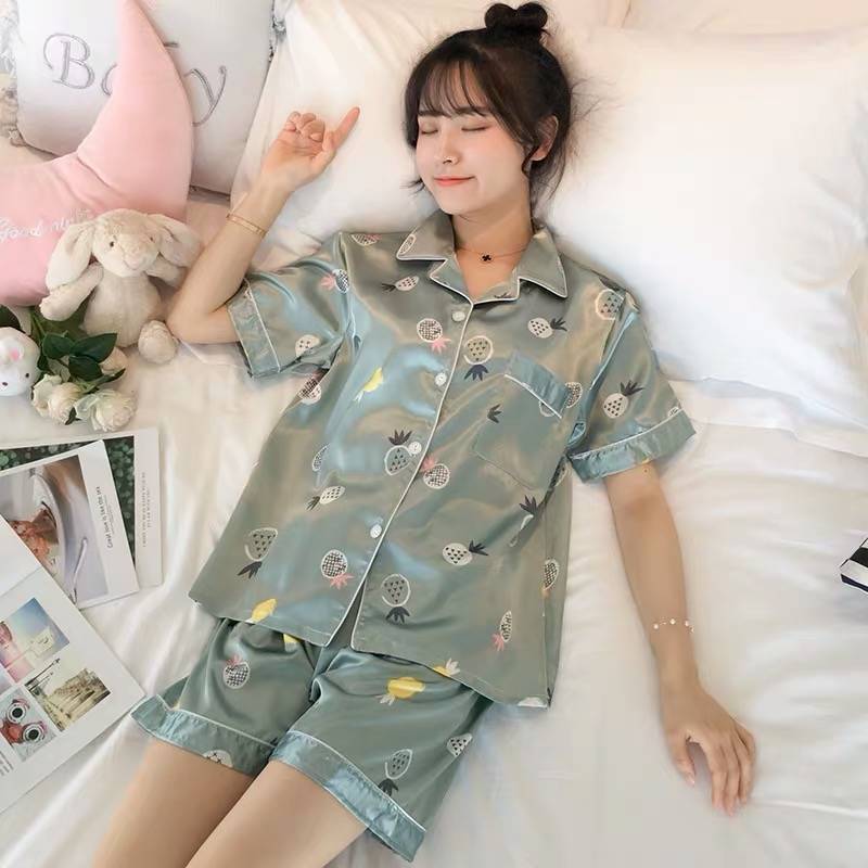 đồ mặc nhàđồ ngủCô phục vụ pijama quần áo ngắn gợi cảm. đôi đồ trang sức Hàn quốc. mảnh quần áo cỡ lớn.