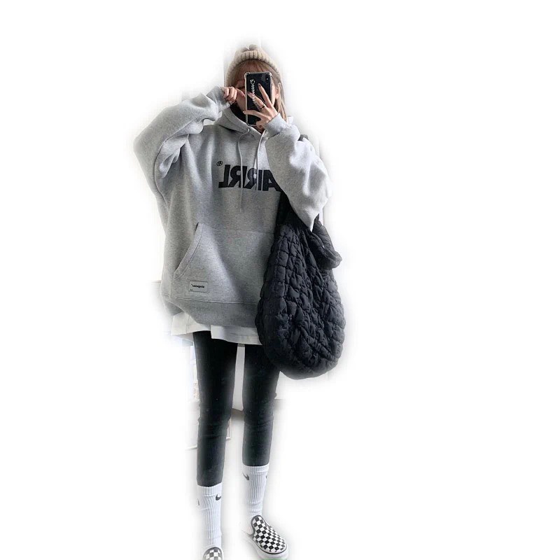 Áo nỉ có mũ,áo hoodie màu áo xám sang chảnh,họa tiết ARRI