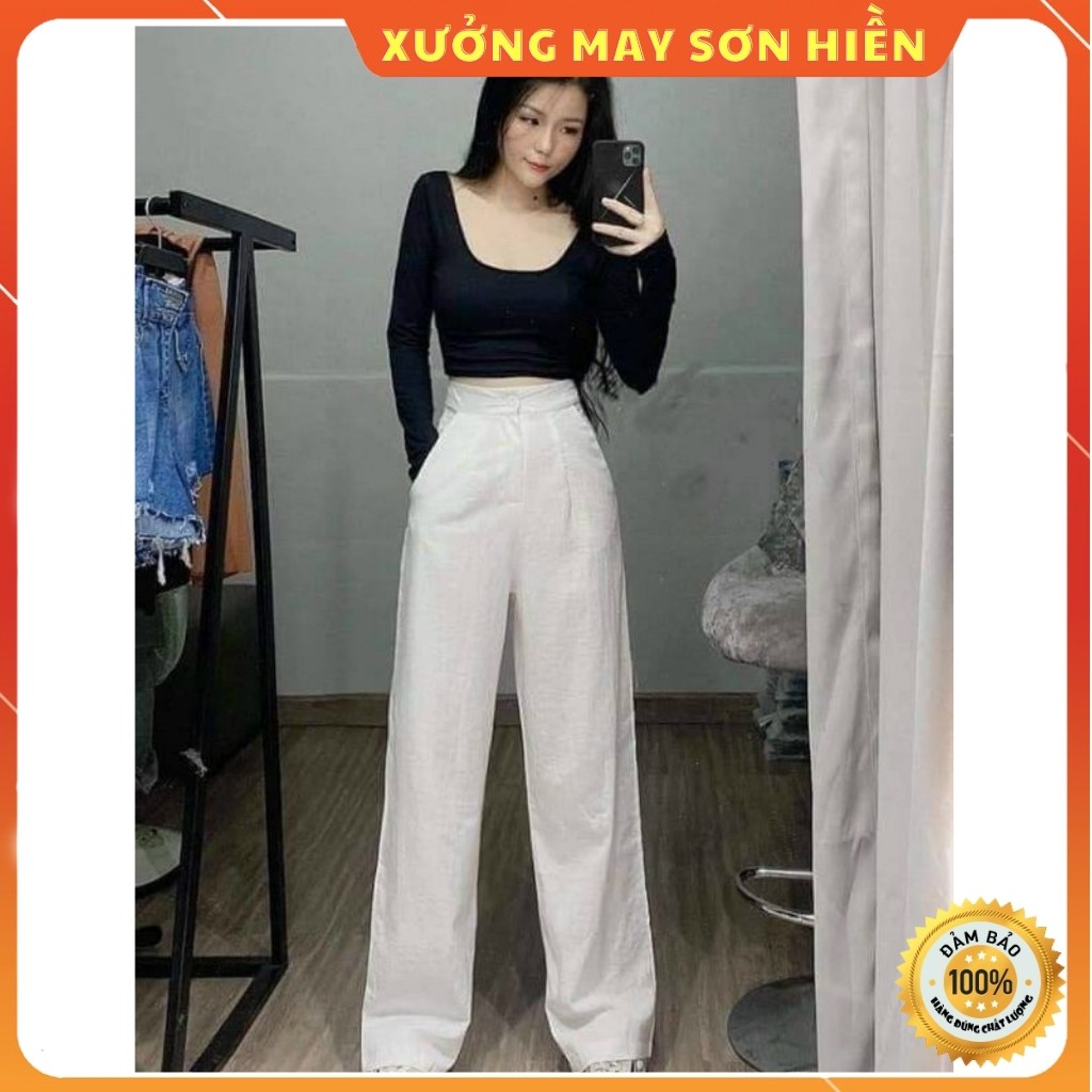 Quần đũi suông ống rộng dài 100cm Quần culottes Xưởng may Sơn Hiền MSD100