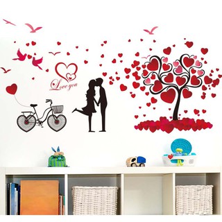 Decal dán tường Trái tim tình nhân - DK014 - decalhcm