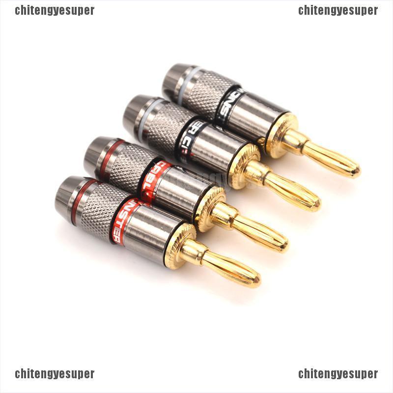 Set 4 Đầu Nối Loa Mạ Vàng Bfa 4mm Chuyên Dụng