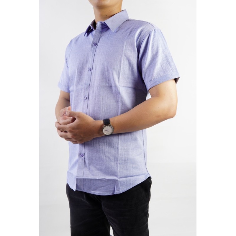 Áo sơ mi nam tay ngắn vải bố từ nhỏ đến BIGSIZE (48-110kg) | BigBuy360 - bigbuy360.vn