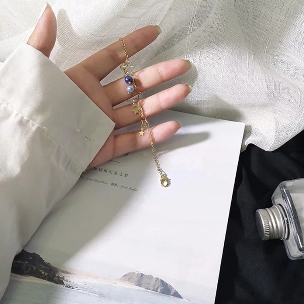 Cod In Stock New Korean Gold Hollow Star Chic Chain Pendant Bracelet Bangle Jewelry Elegant Gifts