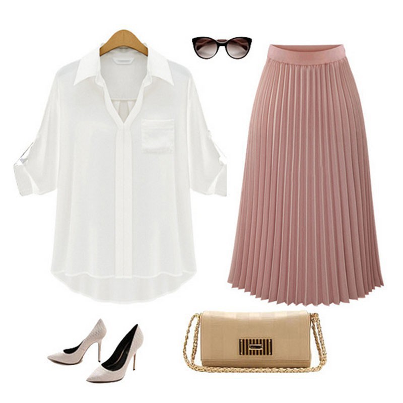 Chân váy dài xếp ly thời trang | BigBuy360 - bigbuy360.vn