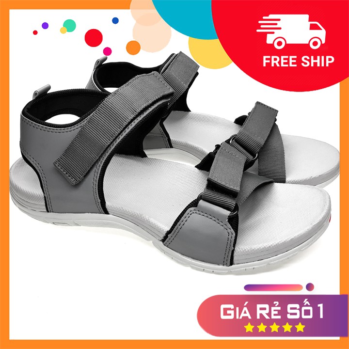 [Fullbox] Giày Sandal Nam Việt Thủy Quai Ngang Xám - VT018