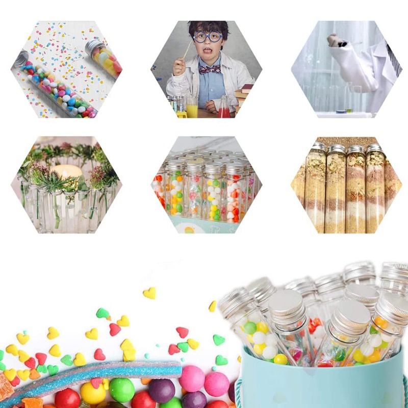 Set 30 Ống Nghiệm Nhựa 45Ml Có Nắp Trong Suốt Tiện Dụng