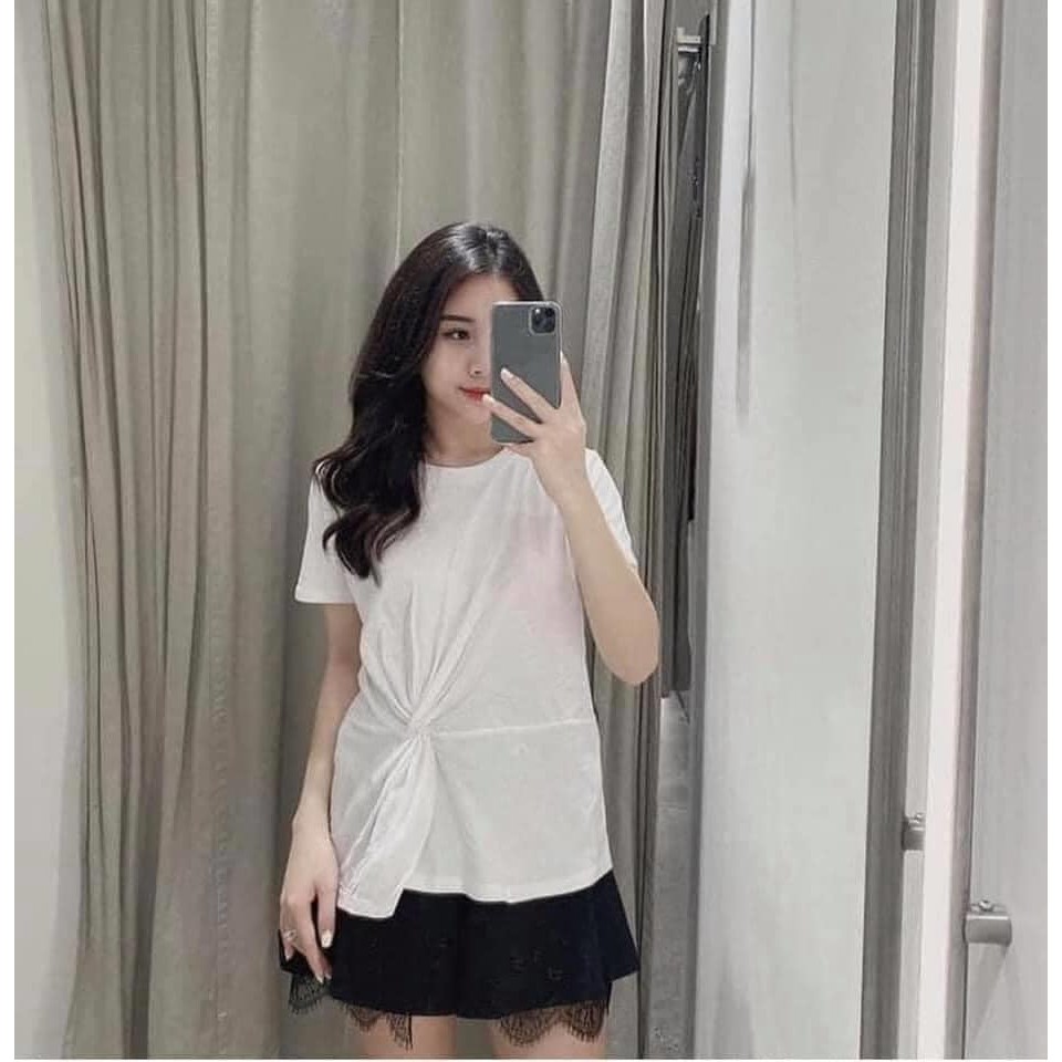 [Liên hệ trước khi đặt] Áo thun nhấn eo Nữ zara - Trắng M | BigBuy360 - bigbuy360.vn