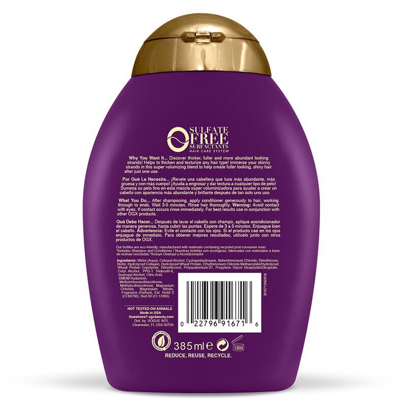 Dầu Gội OGX Biotin & Collagen Làm Dày Tóc 385ml Thick & Full + Biotin & Collagen Shampoo