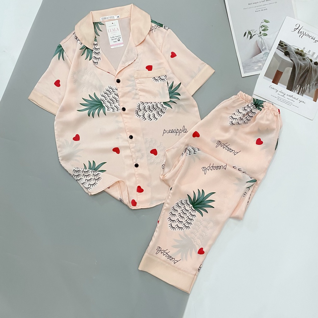 Bộ Đồ Lụa Satin Cao Cấp Dài Cộc Pijama Boody BP05