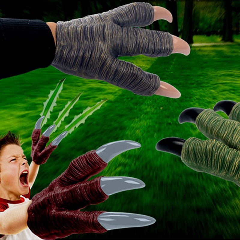 Găng Tay Mềm Hình Móng Vuốt Khủng Long Hóa Trang Halloween Cho Bé Trai