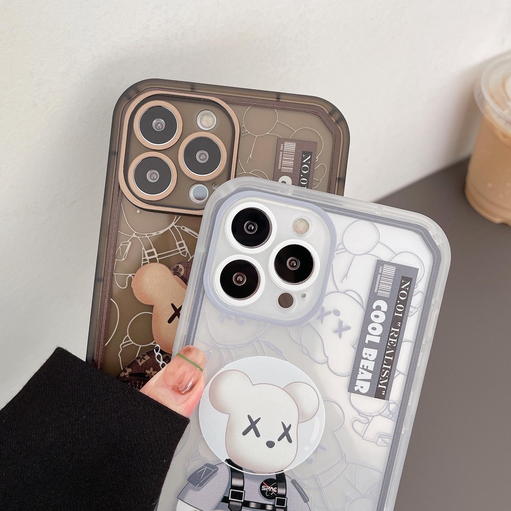 Ốp Điện Thoại In Hình Gấu Sang Trọng Có Giá Đỡ Cho iphone 13 Pro Max i13 13pro 11ProMax i11 iX XS Max XR 7plus 8plus 12Pro 12 Pro Max