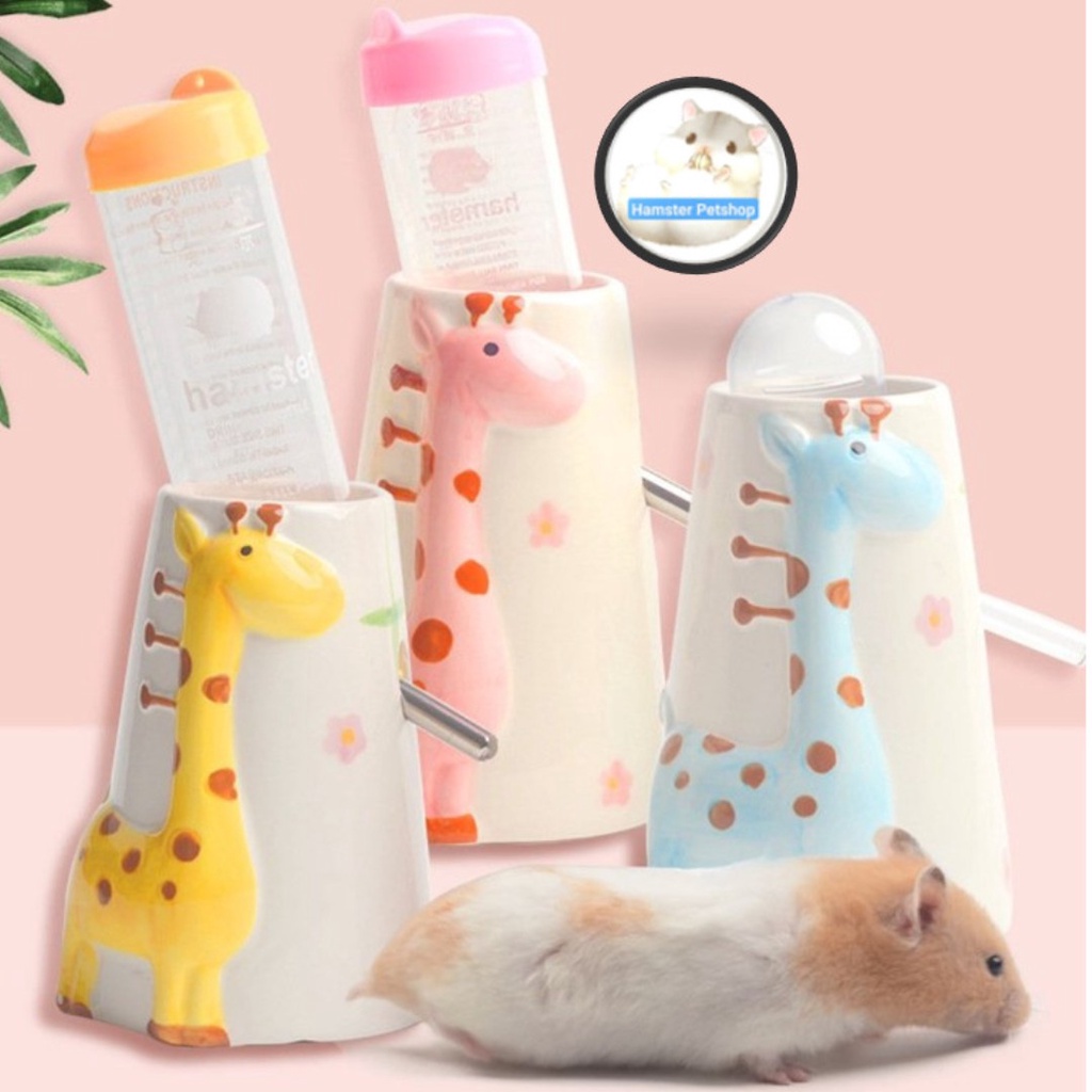 Đế bình nước sứ hươu cao cổ dành cho hamster