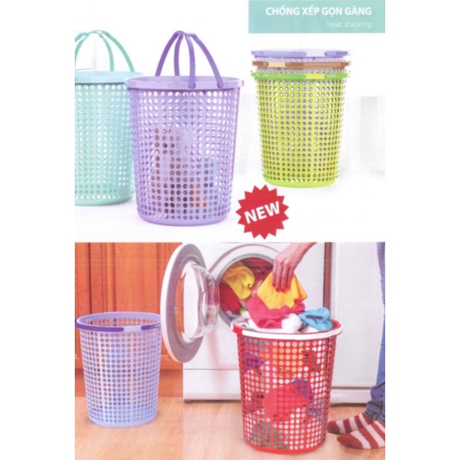 Sọt nhựa tròn có 2 quai xách LOẠI LỚN  - Nhựa Duy Tân