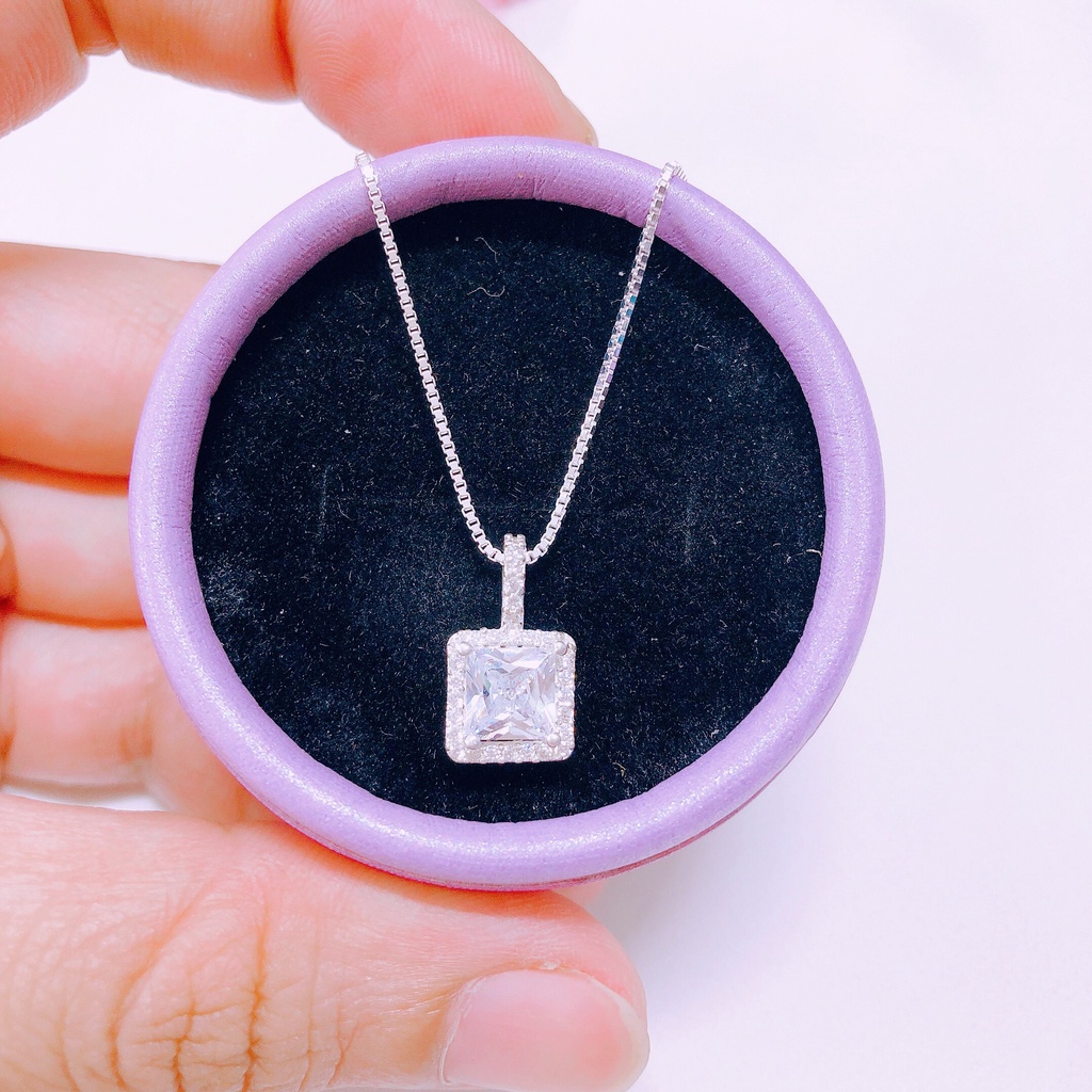 Bộ trang sức đá vuông sang chảnh LINH MIU SILVER