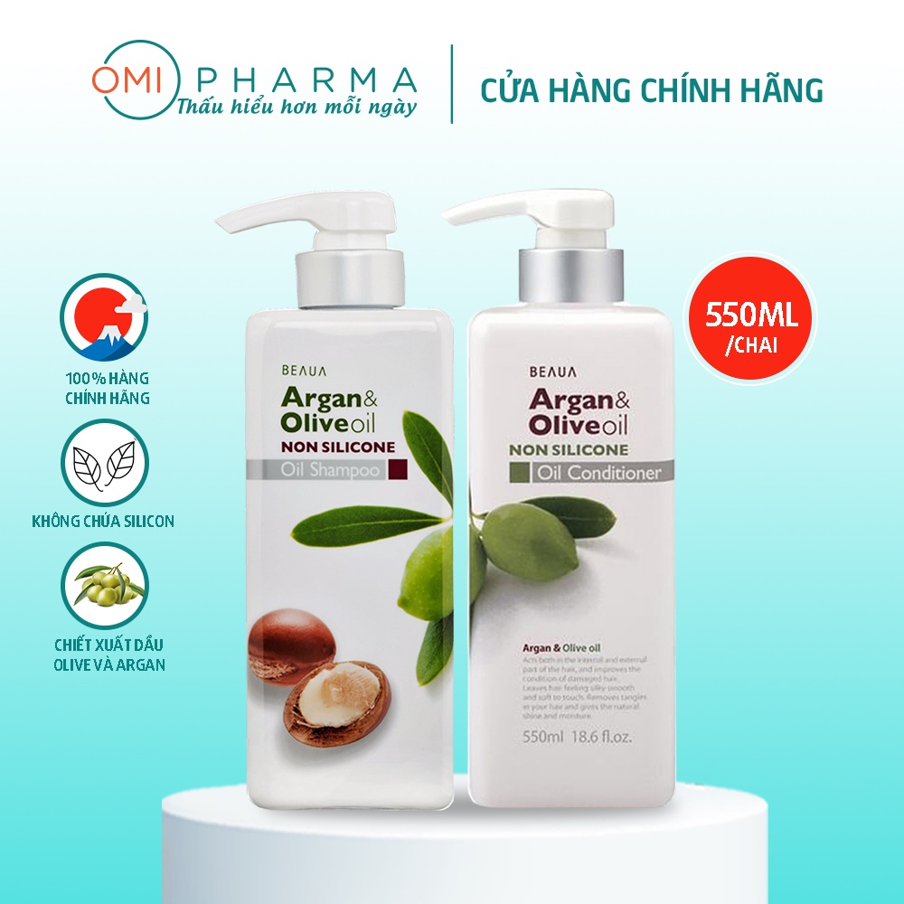 Bộ Dầu Gội + Xả Beaua Chiết Xuất Dầu Olive & Argan