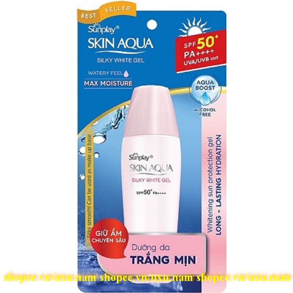 Chống Nắng Dưỡng Da Trắng Mượt Sunplay Skin Aqua Silky White Gel SPF 50 PA+++ chính hãng