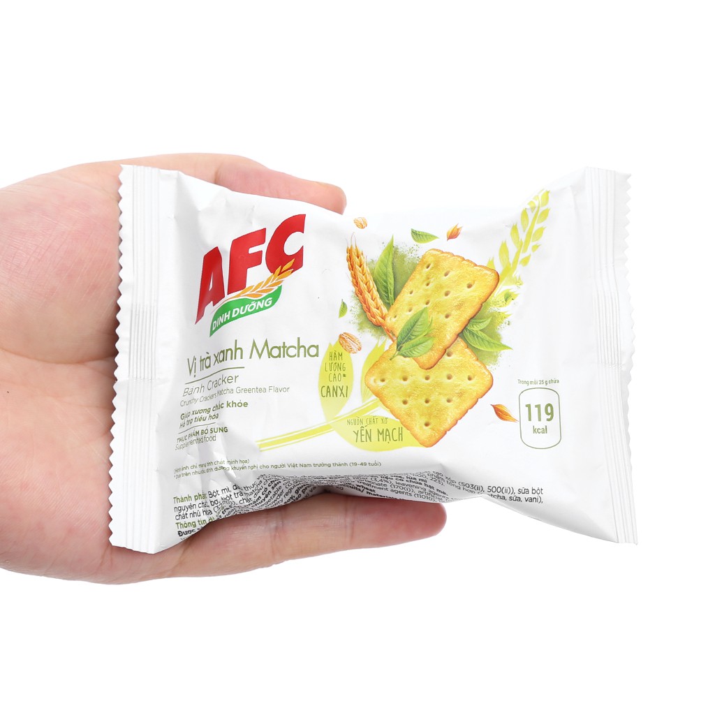 Bánh AFC Dinh Dưỡng 200g(8 gói * 25g) vị rau củ và lúa mì