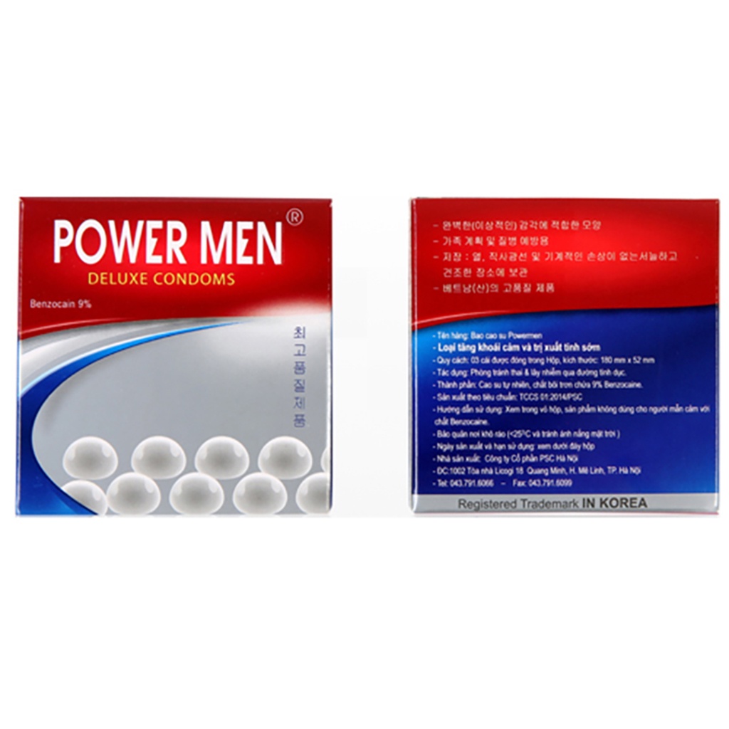 Combo 21 Bao cao su gân gai Powermen Play Longer Tăng khoái cảm, kéo dài thời gian quan hệ