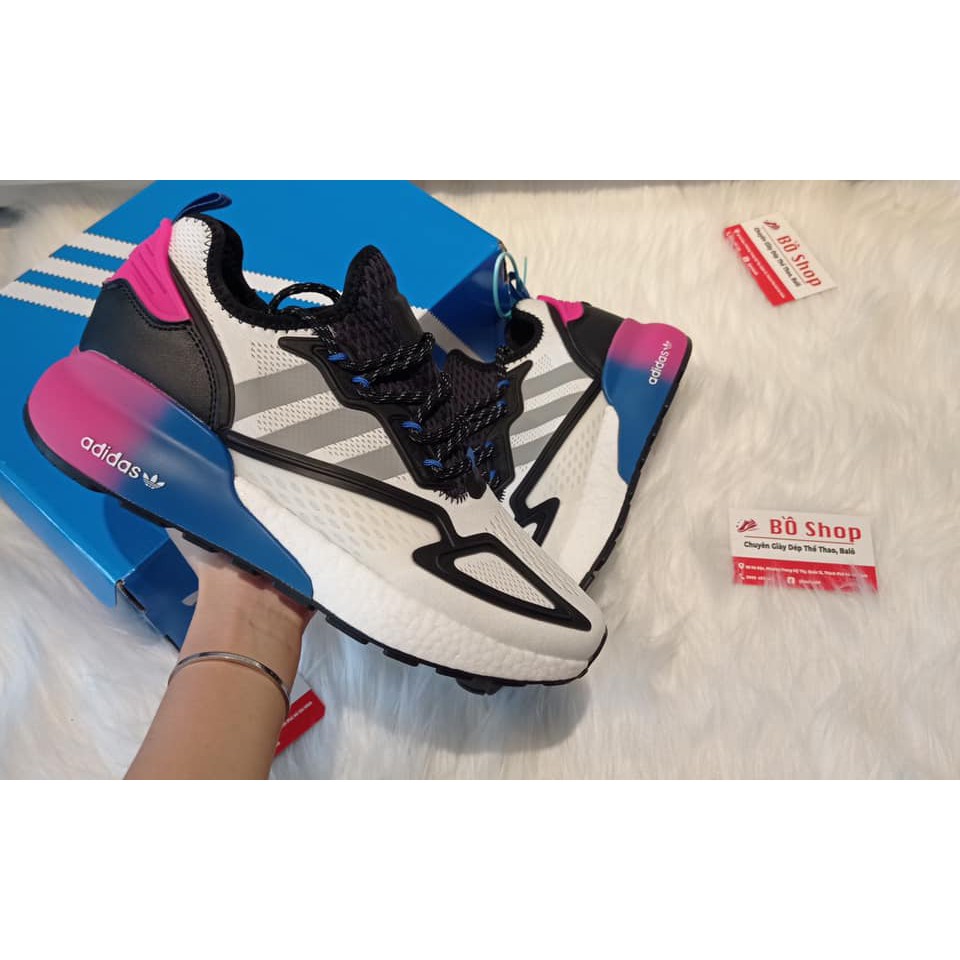 GIÀY THỂ THAO NAM NỮ ADIDAS ZX 2K BOOST CORE BLACK BLUE PINK