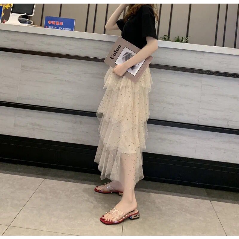 Giày Sandal Cao Gót Đế Dày Quai Chéo Thời Trang Nữ Sành Điệu